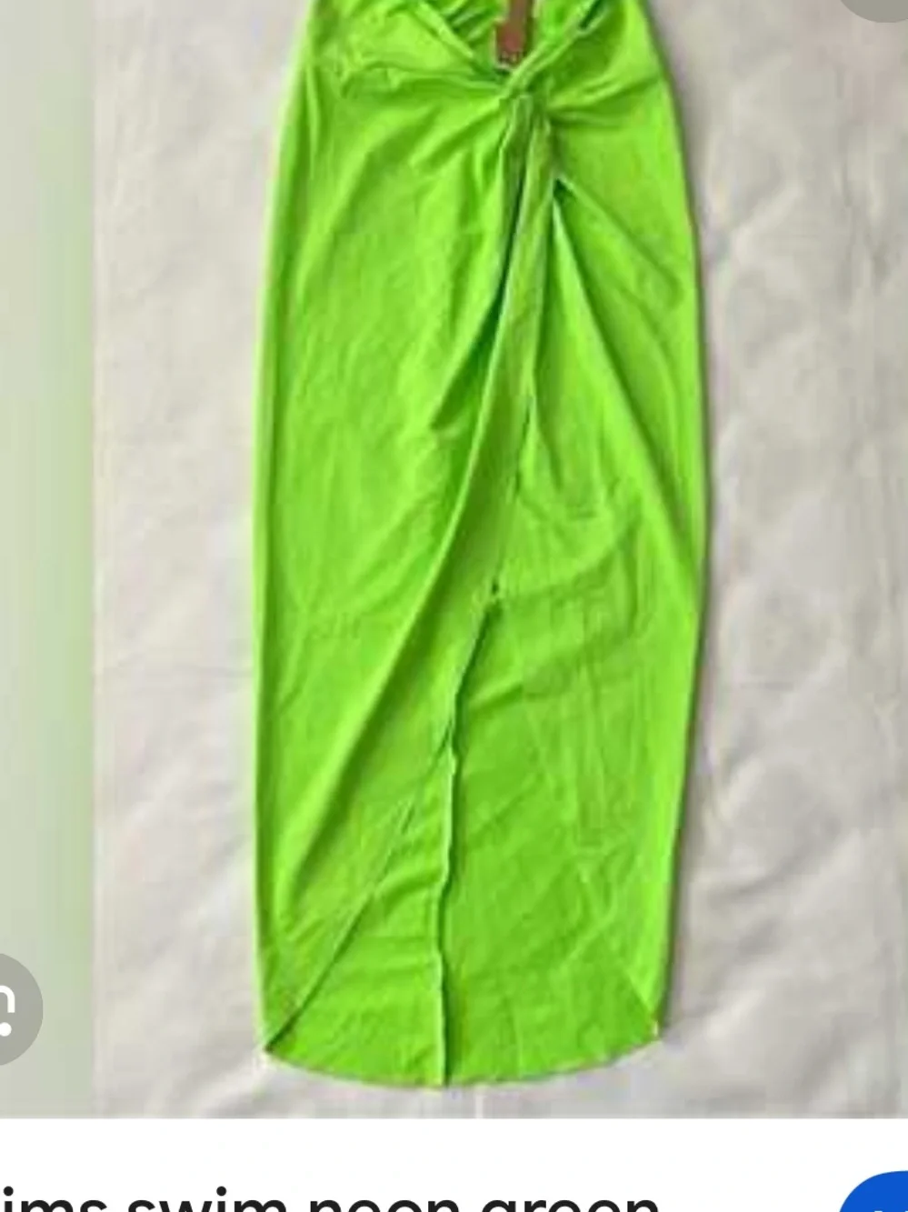 SKIMS Neon Green Scoop Neck One-Piece Swimsuit with matching skirt